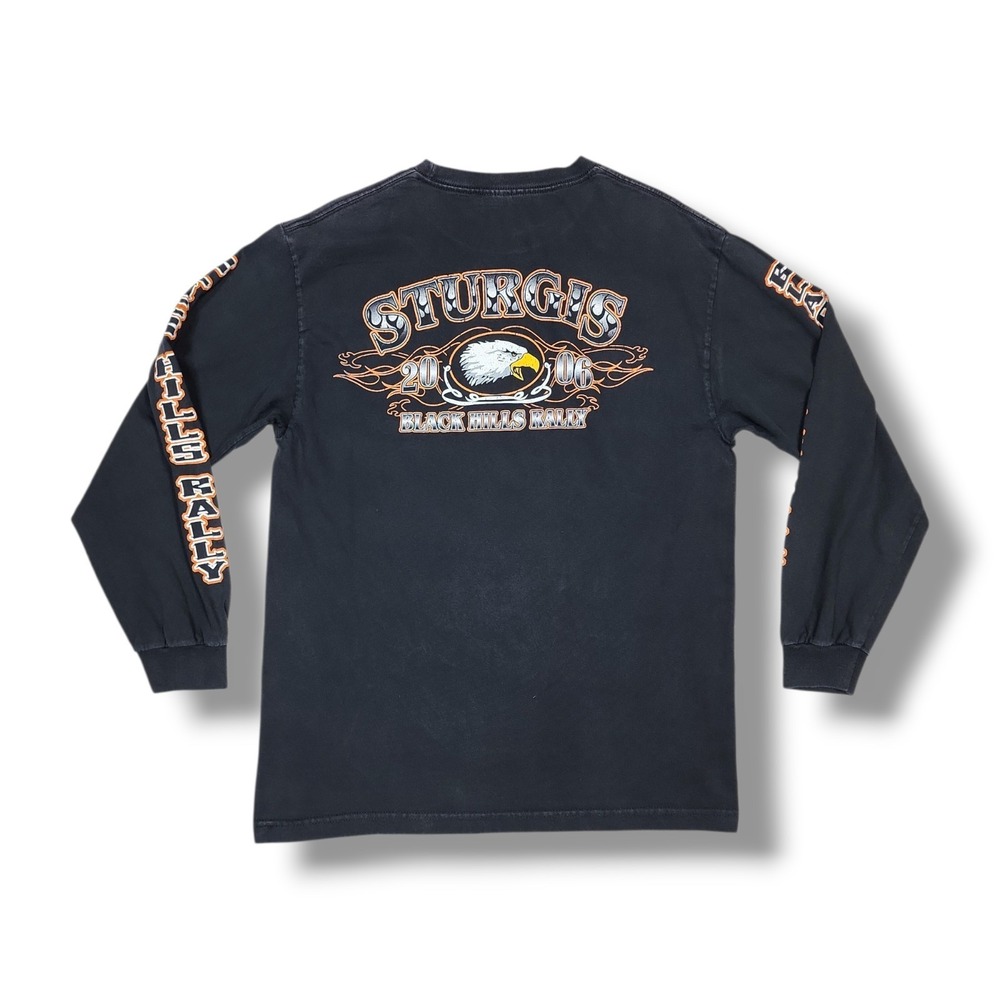 VTG Sturgis Black 2006 Biker Black Hills Rally Long Sleeve Shirt Men's L